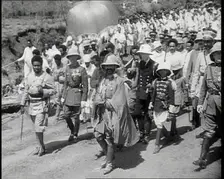 Haile Selassie I, Emperor of Ethiopia Walking with a Crowd, 1930s. Creator: British Pathe Ltd