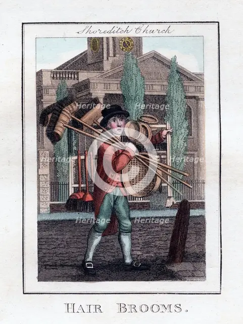 'Hair Brooms', Shoreditch Church, London, 1805. Artist: Unknown