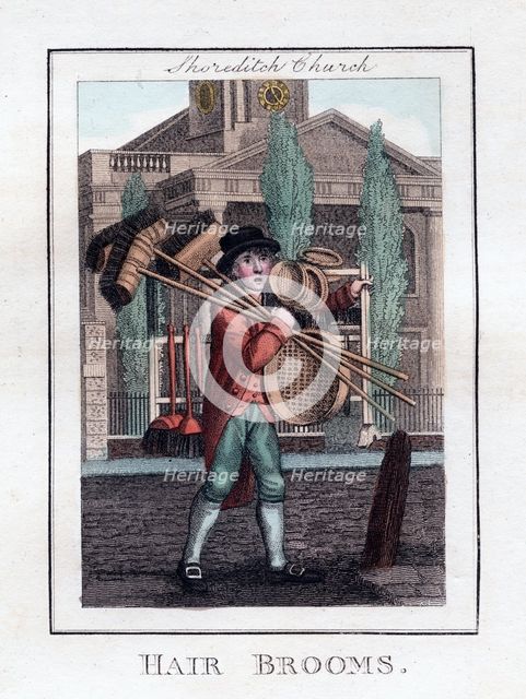 'Hair Brooms', Shoreditch Church, London, 1805. Artist: Unknown