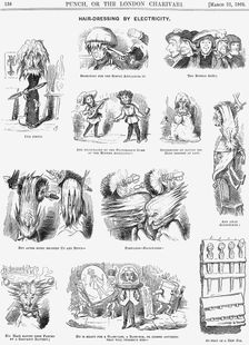 Hair-Dressing by Electricity 1866. Creator: Unknown