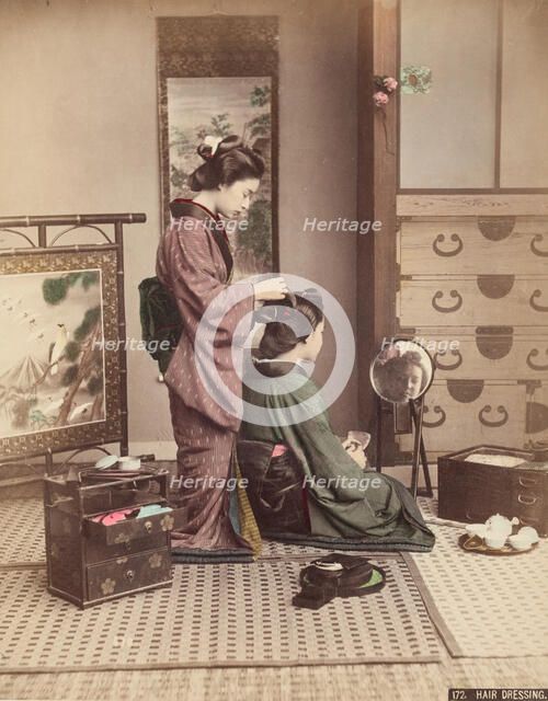 Hair Dressing: Interior with Two Women, c1885. Creator: Unknown.
