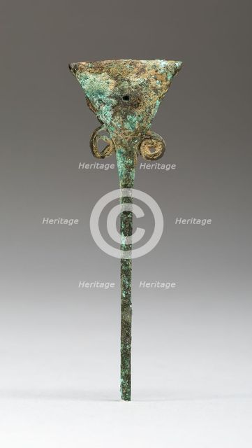 Hair Ornament or Pin with Triangular Head and Rattle, A.D. 1000/1532. Creator: Unknown.
