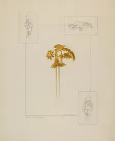 Hair Pin, c. 1937. Creator: Manuel G. Runyan