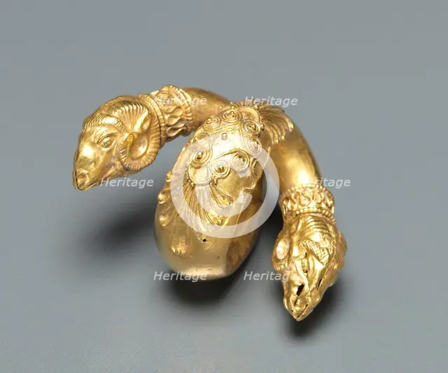 Hair Ringlet with Ram Head, c. 4th Century BC. Creator: Unknown.