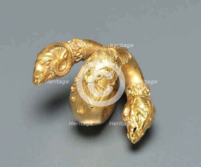 Hair Ringlet with Ram Head, c. 4th Century BC. Creator: Unknown.