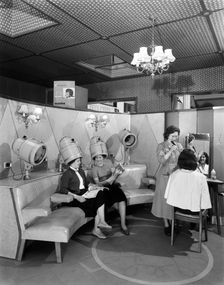 Hairdressing department, Barnsley Co-op, South Yorkshire, 1957. Creator: Michael Walters