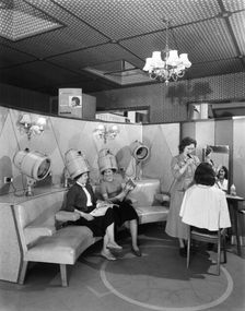 Hairdressing department, Barnsley Co-op, South Yorkshire, 1957. Artist: Michael Walters