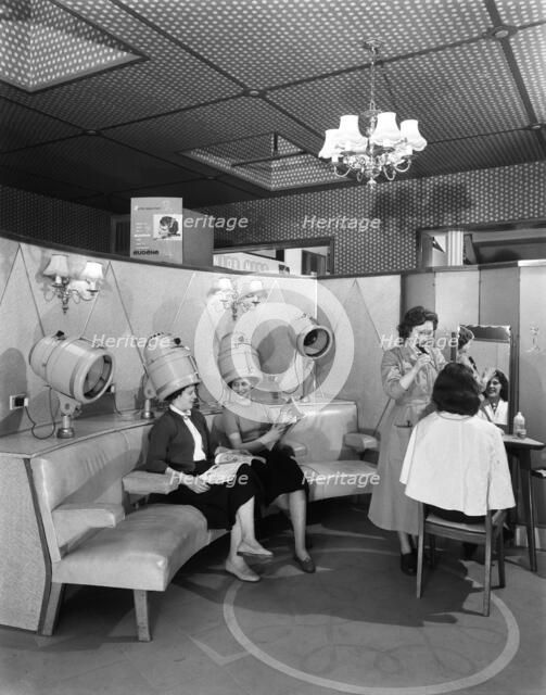 Hairdressing department, Barnsley Co-op, South Yorkshire, 1957.  Artist: Michael Walters