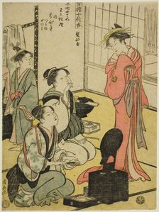 Hairdressing Room (Kamibeya), from the series "Ten Kinds of Incense in the Pleasure..., c. 1793/94. Creator: Torii Kiyonaga
