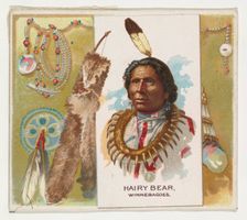 Hairy Bear, Winnebagoes, from the American Indian Chiefs series (N36) for Allen & Ginter C..., 1888. Creator: Allen & Ginter