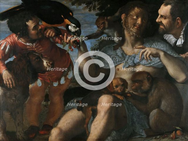 Hairy Harry, Mad Peter and Tiny Amon, c. 1598. Creator: Carracci, Agostino (1557-1602).