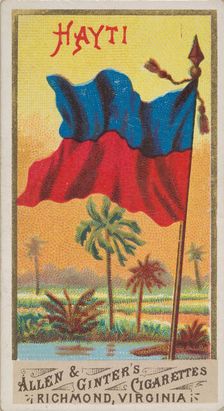 Haiti, from Flags of All Nations, Series 1 (N9) for Allen & Ginter Cigarettes Brands, 1887. Creator: Allen & Ginter