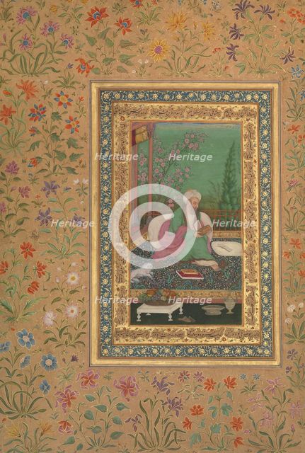 Haji Husain Bukhari, Folio from the Shah Jahan Album, recto: early 19th century. Creator: Unknown.