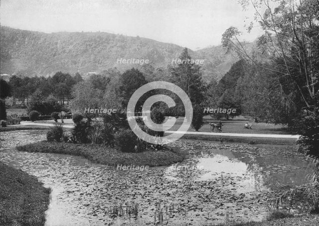 'Hakgalla Gardens from the Lotus Pond, Nuwara Eliya', c1890, (1910). Artist: Alfred William Amandus Plate.