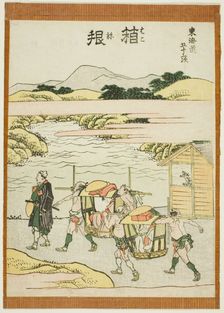 Hakone, from the series "Fifty-three Stations of the Tokaido (Tokaido gojusan tsugi)", Japan, c.1806 Creator: Hokusai