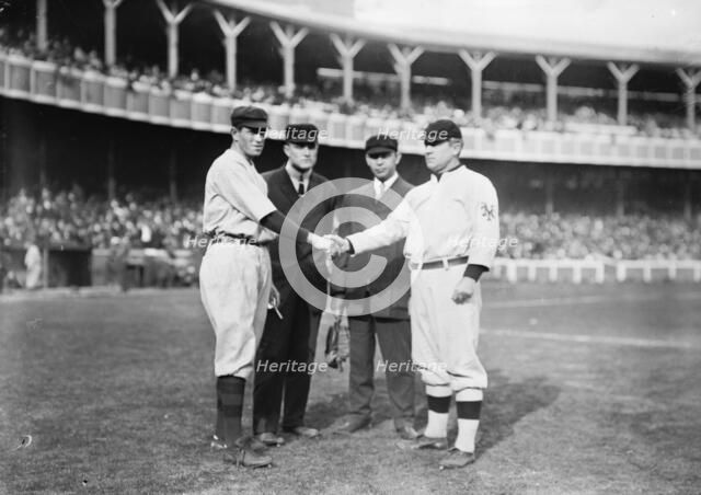 Hal Chase, New York, AL and John McGraw, New York, NL (baseball), 1910. Creators: Bain News Service, Hal Chase.