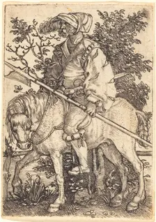 Halberdier on Horseback, 1520s. Creator: Barthel Beham