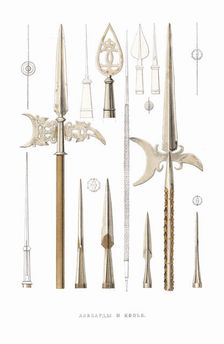 Halberds and spears. From the Antiquities of the Russian State, 1849-1853. Creator: Solntsev, Fyodor Grigoryevich (1801-1892)