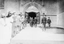 Haldane leaving gymnasium, West Point, 1913. Creator: Bain News Service