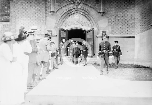 Haldane leaving gymnasium, West Point, 1913. Creator: Bain News Service.
