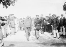 Haldane leaving reviewing grounds, West Point - Gen. C.P. Townsley, Capt. E.R. Householder..., 1913. Creator: Bain News Service