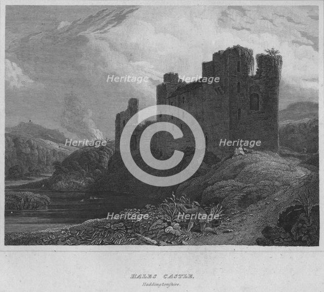'Hales Castle, Haddingtonshire', 1814. Artist: John Greig.