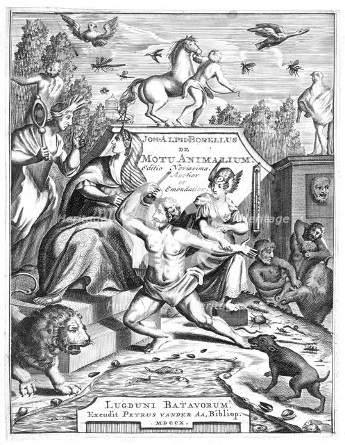 Half-title of "De Motu Animalum" by Giovanni Borelli, 1710. Creator: Unknown.