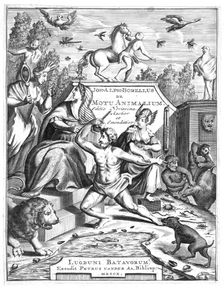 Half-title of "De Motu Animalum" by Giovanni Borelli, 1710. Creator: Unknown