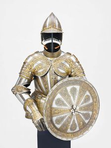 Half Armor and Targe for Service on Foot, Milan, 1590/1600. Creator: Master I.P.F.