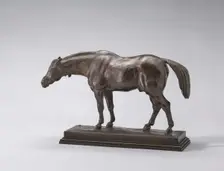 Half-Blooded Horse, with Head Down, model n.d., cast c. 1845/1873. Creator: Antoine-Louis Barye