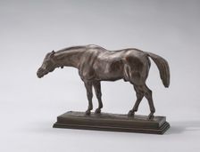 Half-Blooded Horse, with Head Down, model n.d., cast c. 1845/1873. Creator: Antoine-Louis Barye