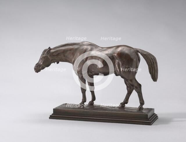 Half-Blooded Horse, with Head Down, model n.d., cast c. 1845/1873. Creator: Antoine-Louis Barye.