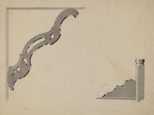 Half-canopy Carved Bed, c. 1936. Creator: Dorothy Posten