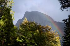 Half Dome and rainbow, Yosemite, California, USA, 2022. Creator: Ethel Davies
