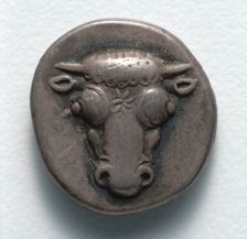 Half Drachm: Bull's Head Facing (obverse), 550-421 BC. Creator: Unknown