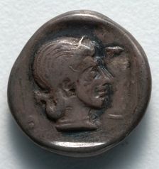 Half Drachm: Female Head (Artemis ?) (reverse), 550-421 BC. Creator: Unknown