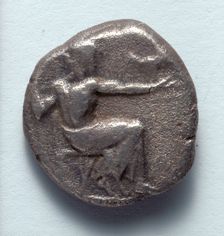 Half Drachm: Zeus (obverse), 490-417 BC. Creator: Unknown