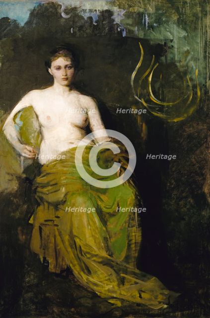 Half Draped Figure, ca. 1885. Creator: Abbott Handerson Thayer.