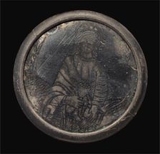 Half Figure of a Saint Holding a Chalice and Book. Creator: Unknown