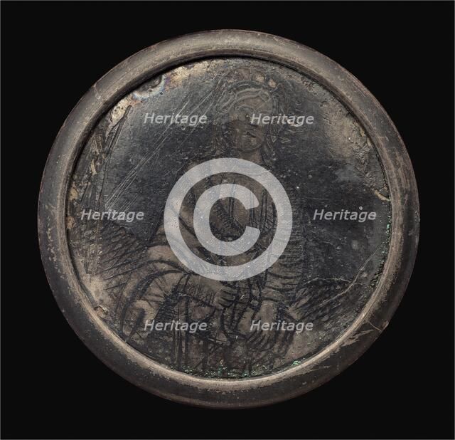 Half Figure of a Saint Holding a Chalice and Book. Creator: Unknown.