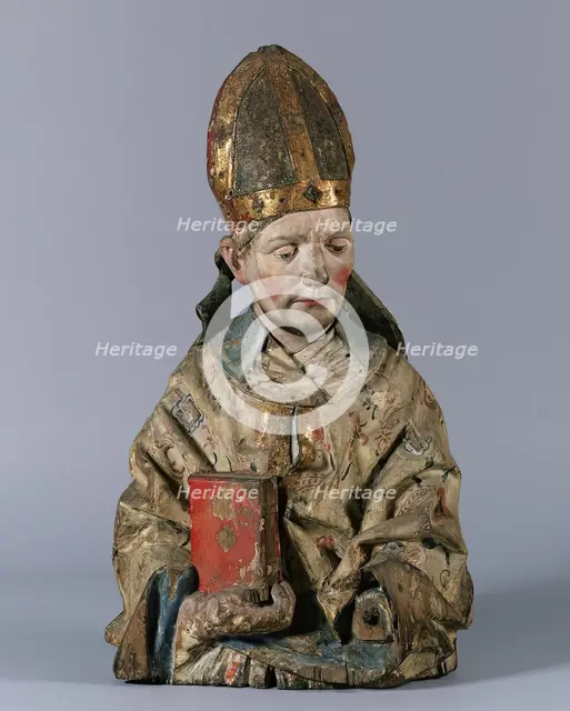 Half figure of a St. bishop's, around 1480/1490. Creator: Hans Klocker.