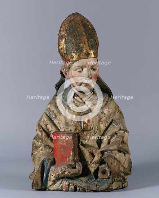 Half figure of a St. bishop's, around 1480/1490. Creator: Hans Klocker.