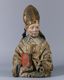 Half figure of a St. bishop's, around 1480/1490. Creator: Hans Klocker