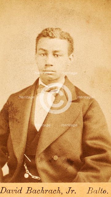 Half-figure portrait of man wearing bow tie, c1870-c1879. Creator: David Bachrach.
