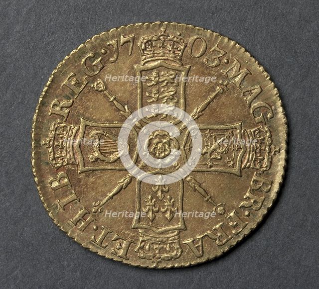 Half Guinea (reverse), 1703. Creator: Unknown.