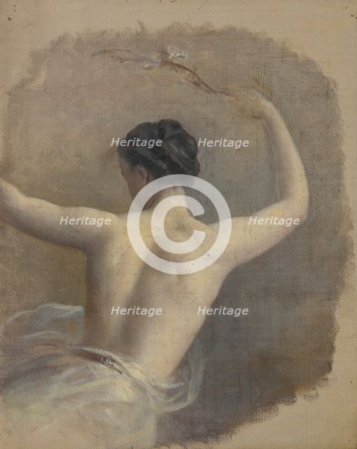 Half-length female figure viewed from the back, c1823-1873. Creator: Edmund Thomas Parris.