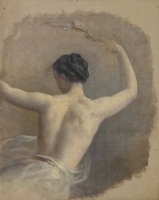 Half-length female figure viewed from the back, c1823-1873. Creator: Edmund Thomas Parris