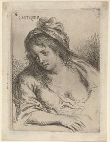 Half-Length Figure of a Woman Looking Sideward. Creator: Bartholomaeus Ignaz Weiss