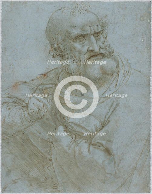 Half-Length Figure of an Apostle, 1493-1495. Artist: Leonardo da Vinci (1452-1519)