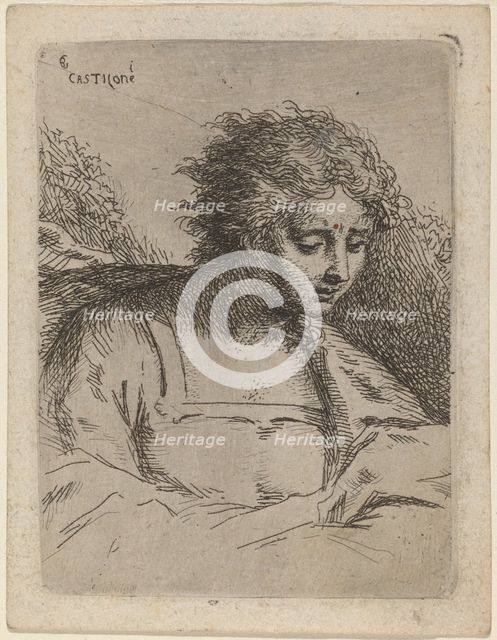 Half-Length Figure Reading. Creator: Bartholomaeus Ignaz Weiss.